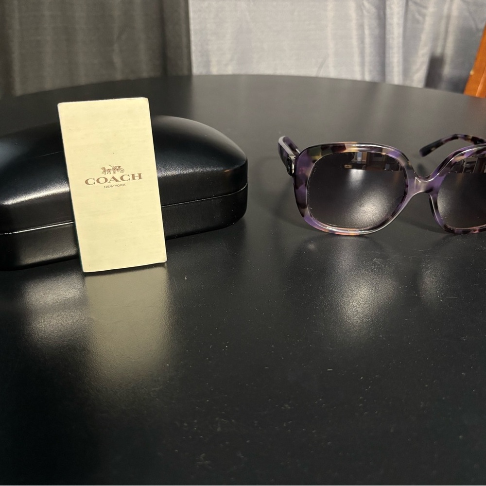 COACH Purple Tortoiseshell Women's Sunglasses